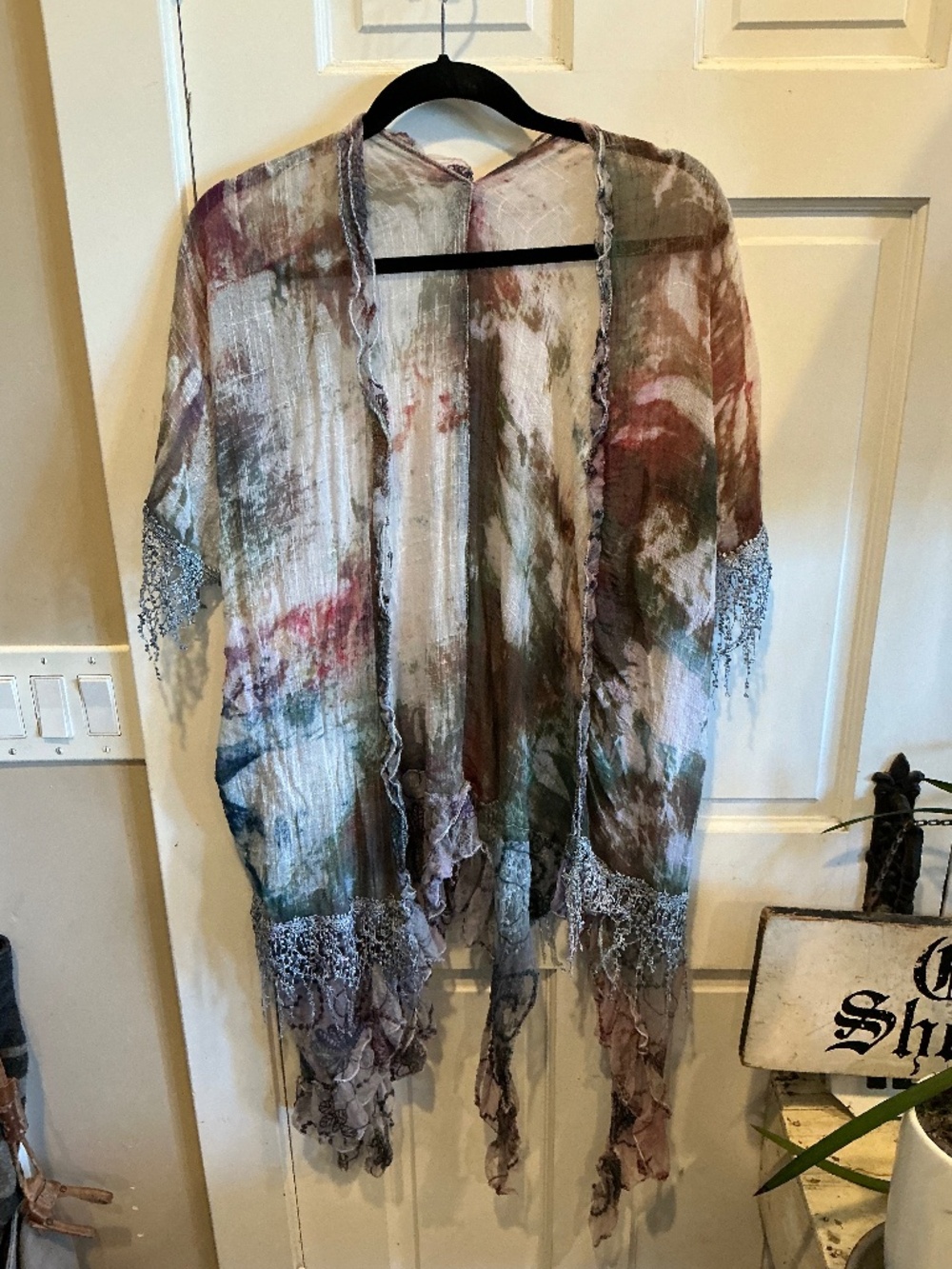 Amazing boho artistic kimono! Oh the colors! One size fits most!